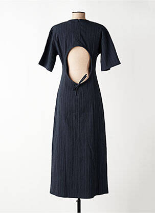 Robe longue manches courtes manches courtes bleu THINKING MU femme