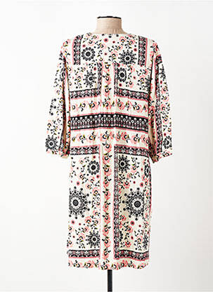 Robe courte manches 3/4 manches 3/4 beige GRACE & MILA femme