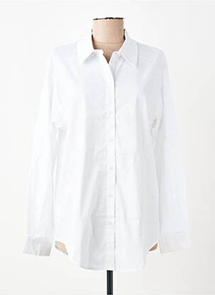 Chemisier coupe droite manches longues blanc OBJECT femme