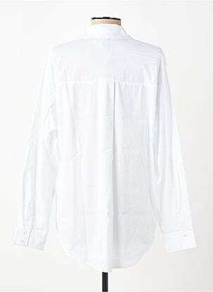Chemisier coupe droite manches longues blanc OBJECT femme