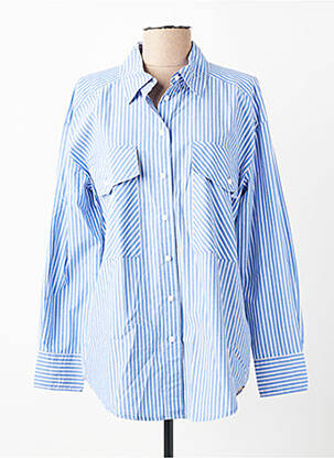 Chemisier coupe droite manches longues bleu PART TWO femme
