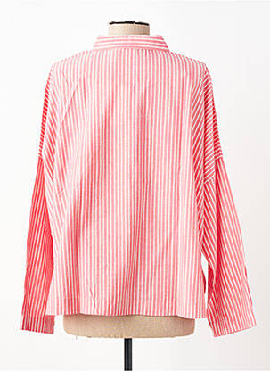 Chemisier tissage popeline manches longues rouge ICJHI femme