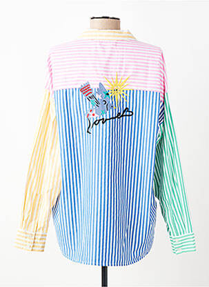Chemisier coupe droite manches longues bleu LA PETITE ETOILE femme