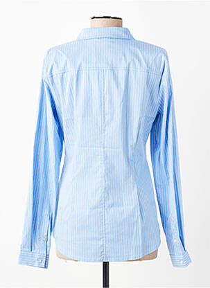 Chemisier coupe cintrée manches longues bleu ICHI femme