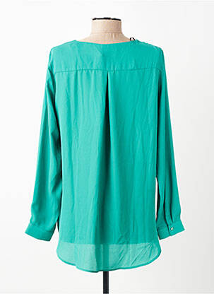 Chemisier tissage crêpe manches longues vert VILA femme