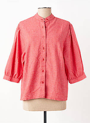 Chemisier col mao manches 3/4 rouge GRAINE femme
