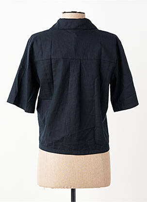 Chemisier coupe droite manches courtes bleu THINKING MU femme