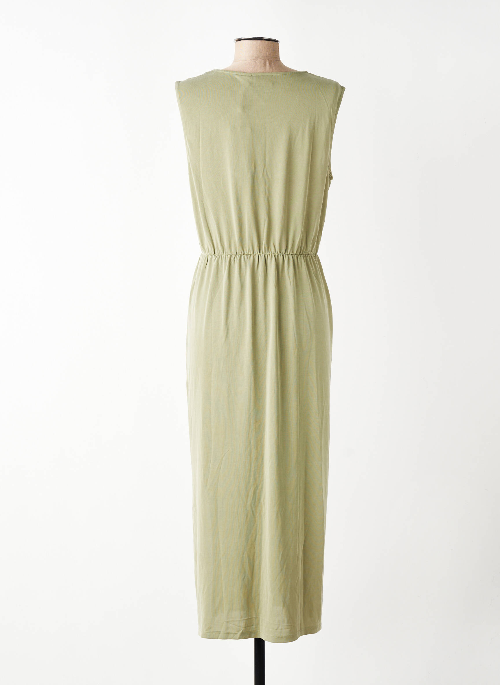 Robe mi-longue coupe fluide sans manche vert VILA femme