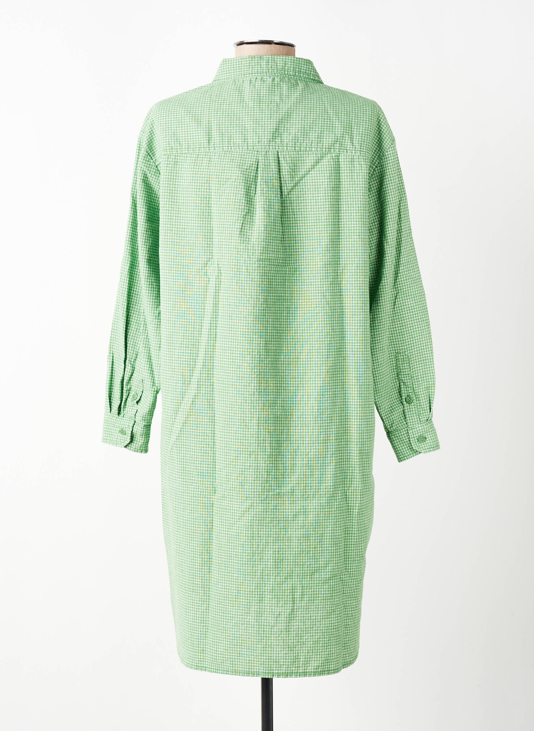 Robe courte manches longues manches longues vert GRAINE femme
