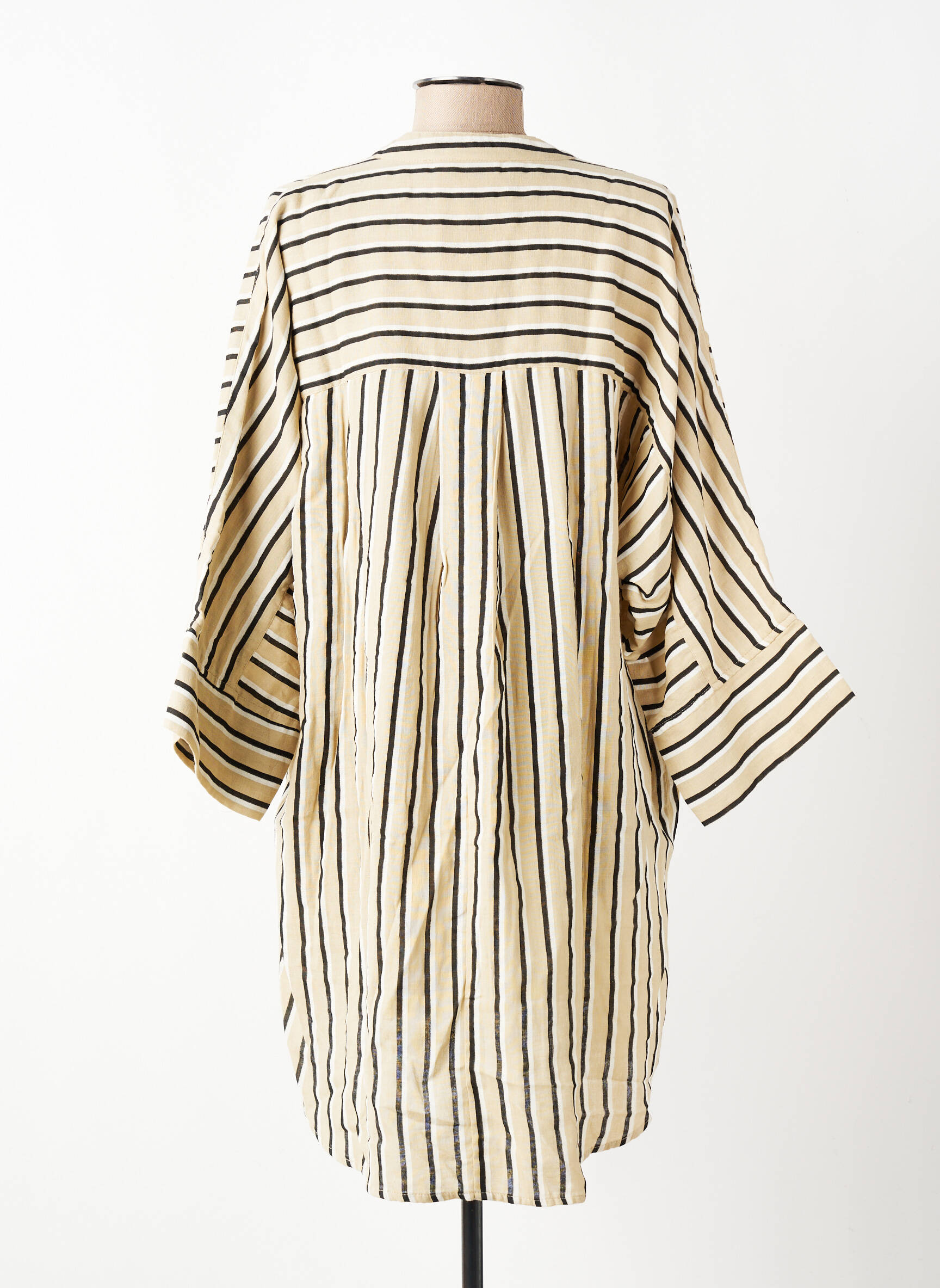 Tunique manches longues fermeture boutonnée sur le devant beige ICHI femme