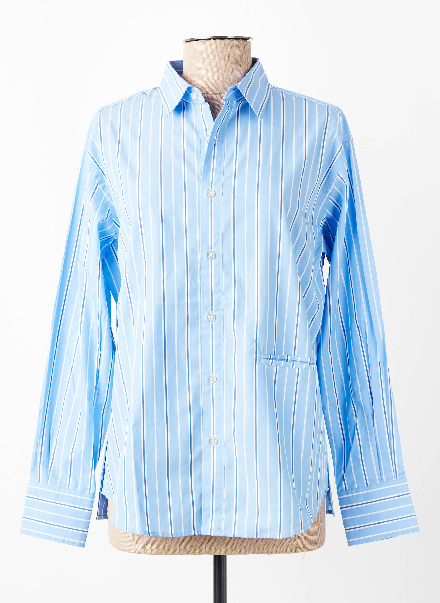 Chemisier coupe droite manches longues bleu LEON & HARPER femme