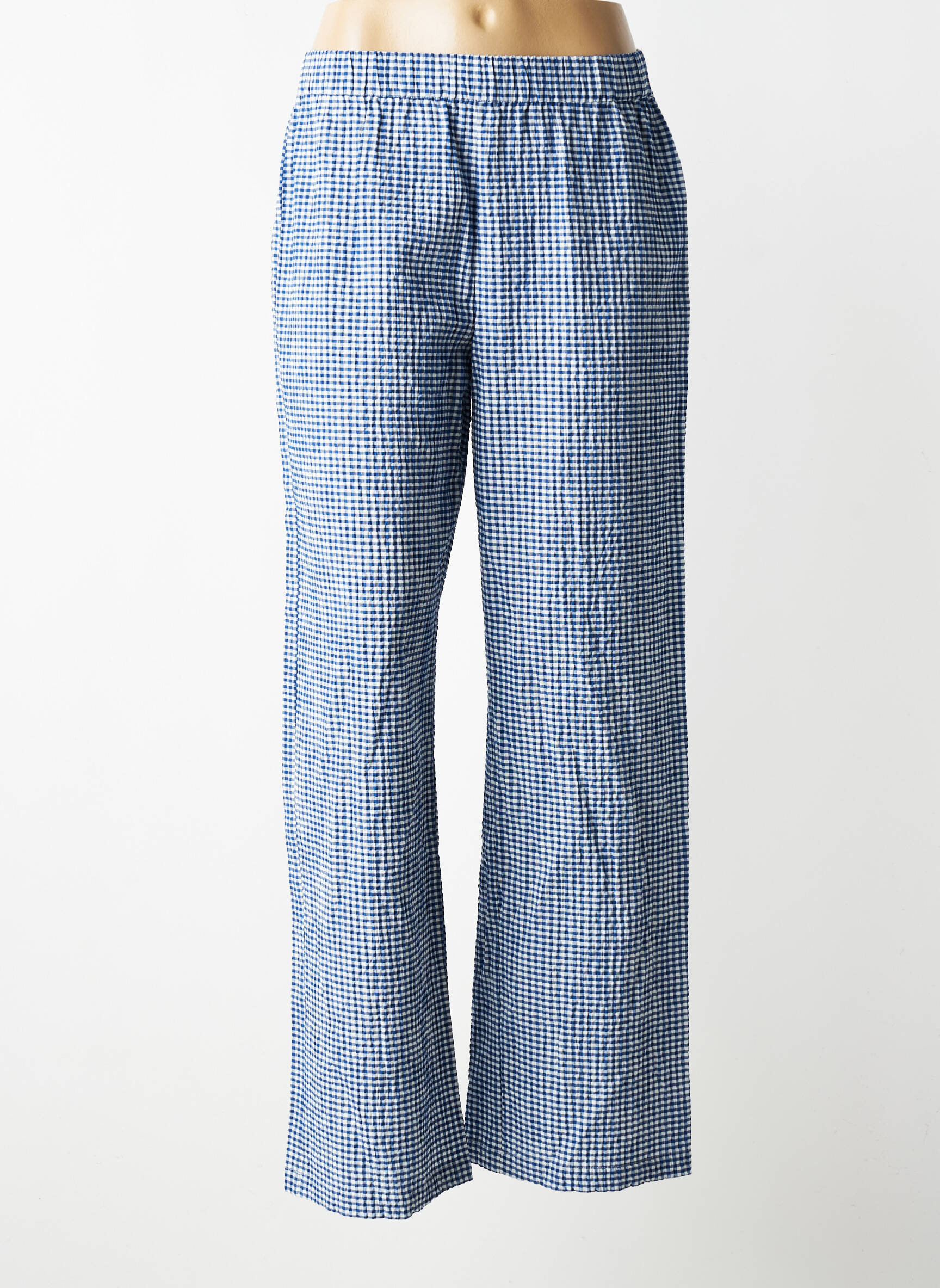 Pantalon droit stretch taille normale bleu ICHI femme