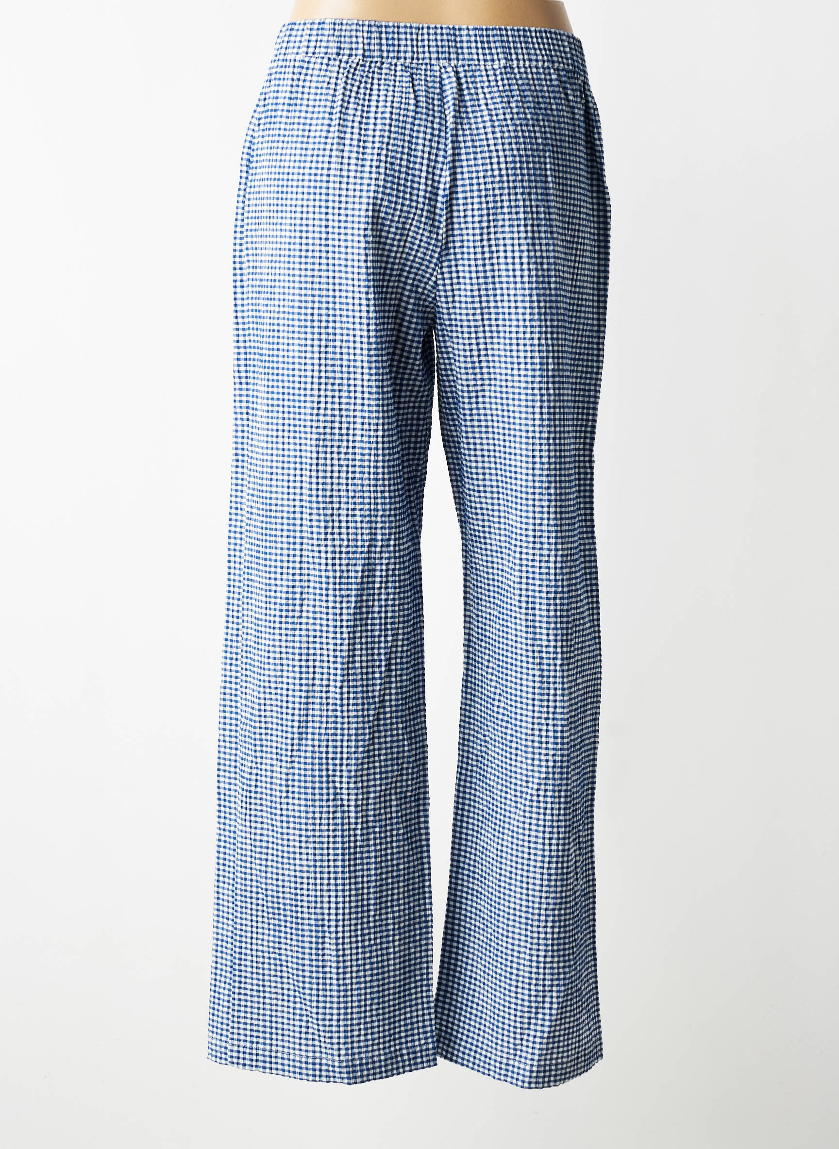 Pantalon droit stretch taille normale bleu ICHI femme