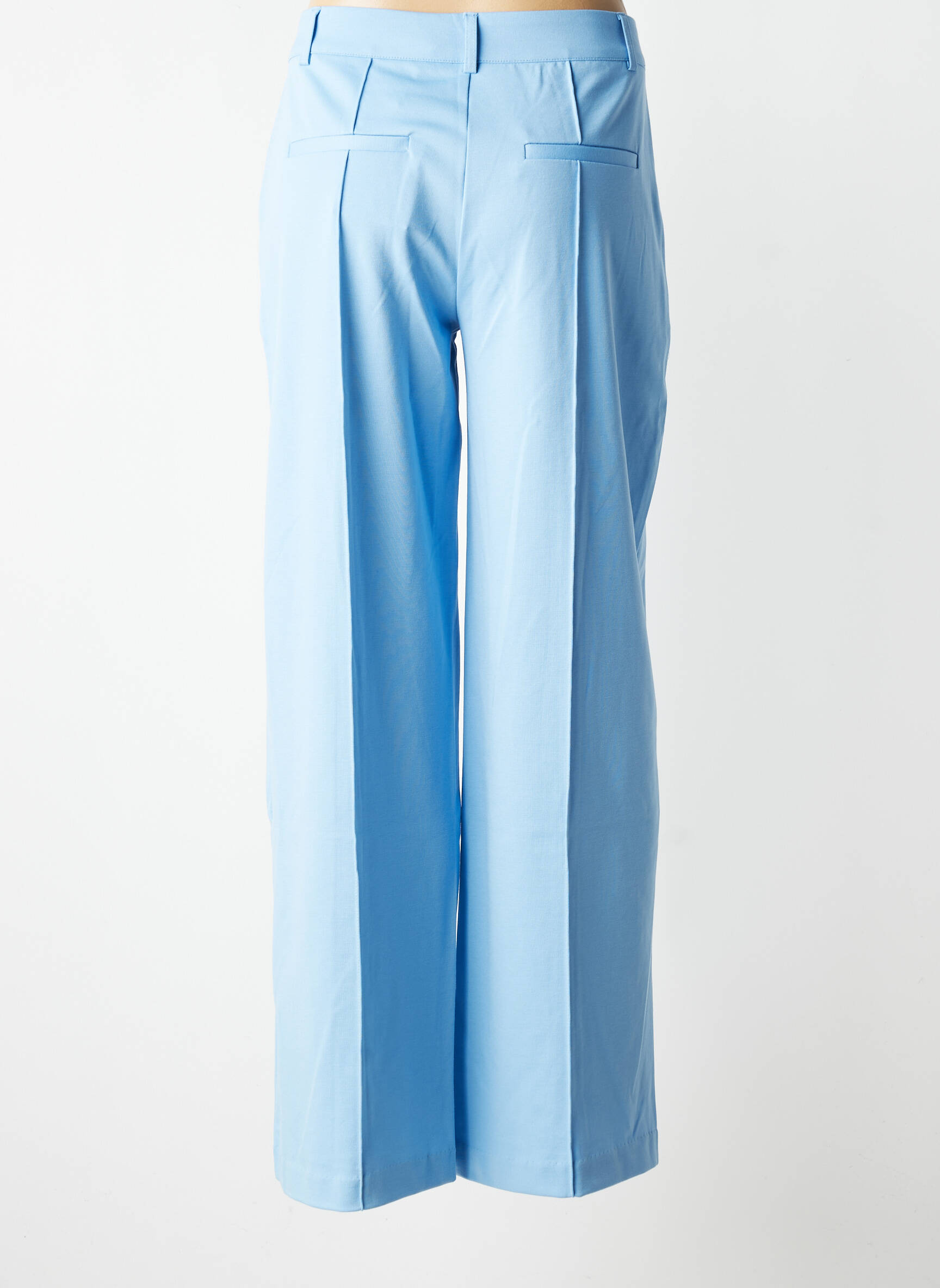 Pantalon large tissage popeline taille normale bleu ICHI femme