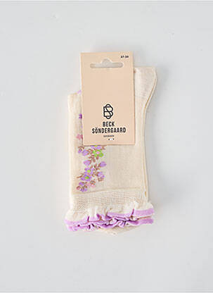 Chaussettes maille fine beige BECK SONDERGAARD femme