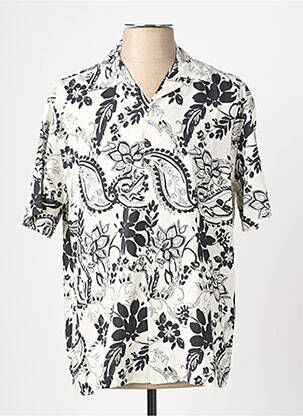 Chemise manches courtes col tailleur noir SELECTED homme