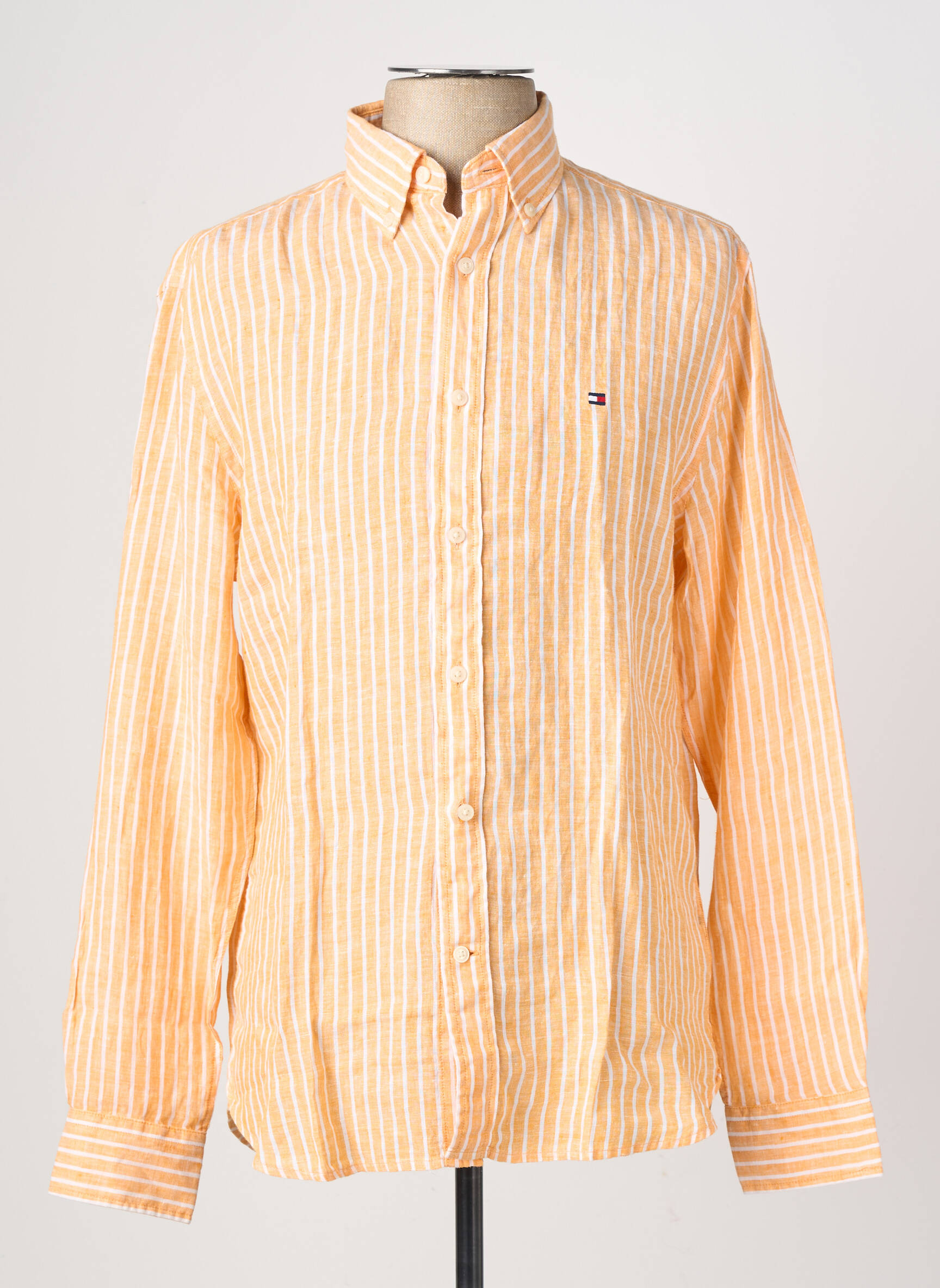 Chemise manches longues coupe cintrée orange TOMMY HILFIGER homme