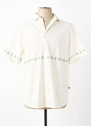 Chemise manches courtes coupe droite beige THINKING MU homme