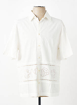 Chemise manches courtes coupe droite beige THINKING MU homme