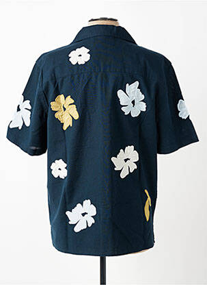 Chemise manches courtes col tailleur bleu WAX homme