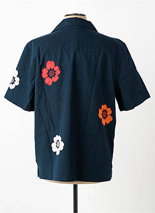Chemise manches courtes col tailleur bleu WAX homme
