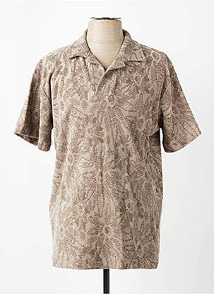 Polo tissage jersey manches courtes marron DSTREZZED homme