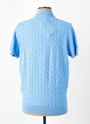 Pull col polo manches courtes bleu NEW ZEALAND AUCKLAND homme