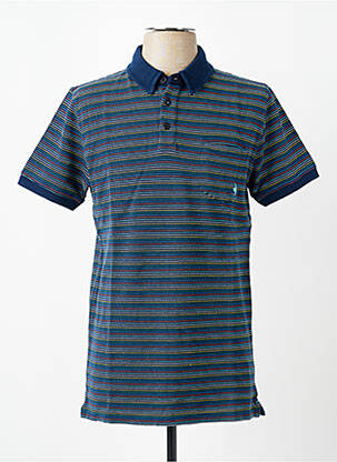 Polo tissage jersey manches courtes bleu MCS homme
