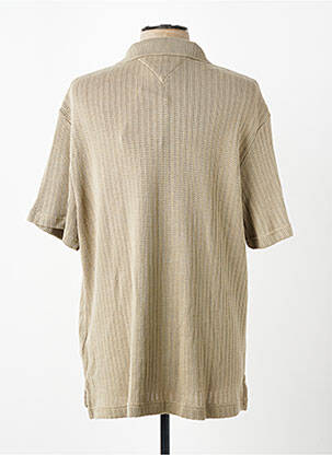Pull col polo manches courtes beige TOMMY HILFIGER homme