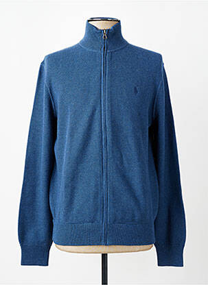 Gilet manches longues tissage chiné bleu RALPH LAUREN homme
