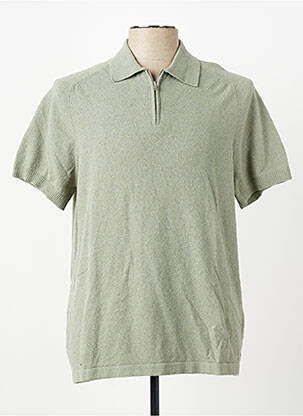 Pull col polo manches courtes vert DSTREZZED homme