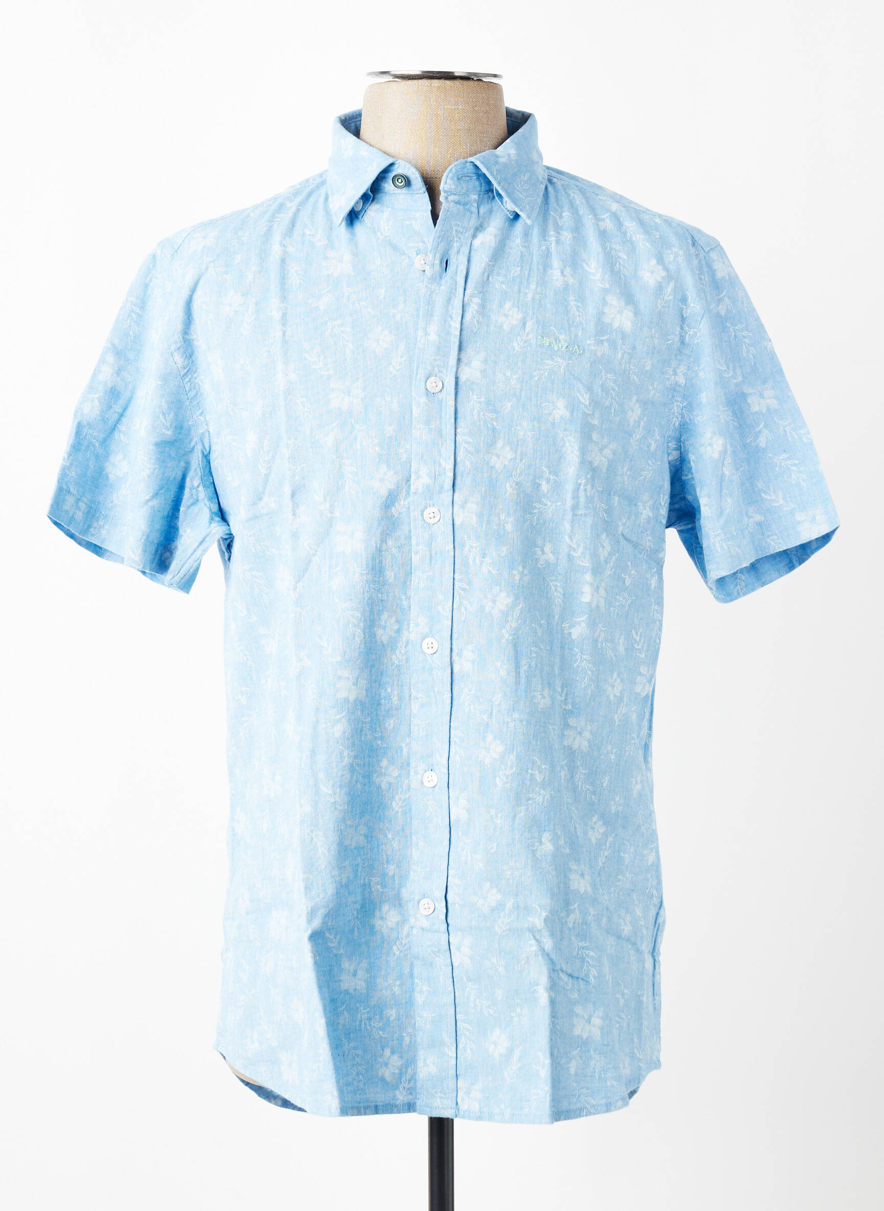 Chemise manches courtes coupe droite bleu NEW ZEALAND AUCKLAND homme