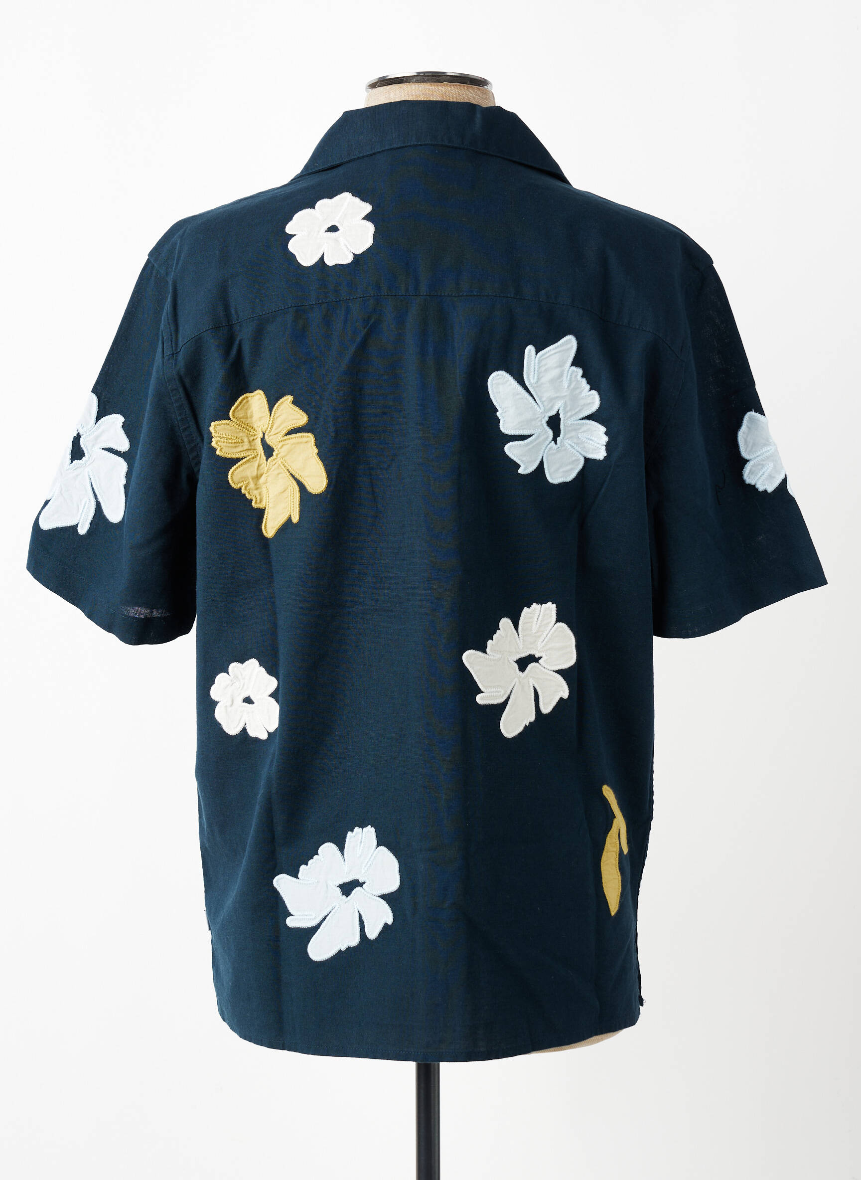 Chemise manches courtes col tailleur bleu WAX homme