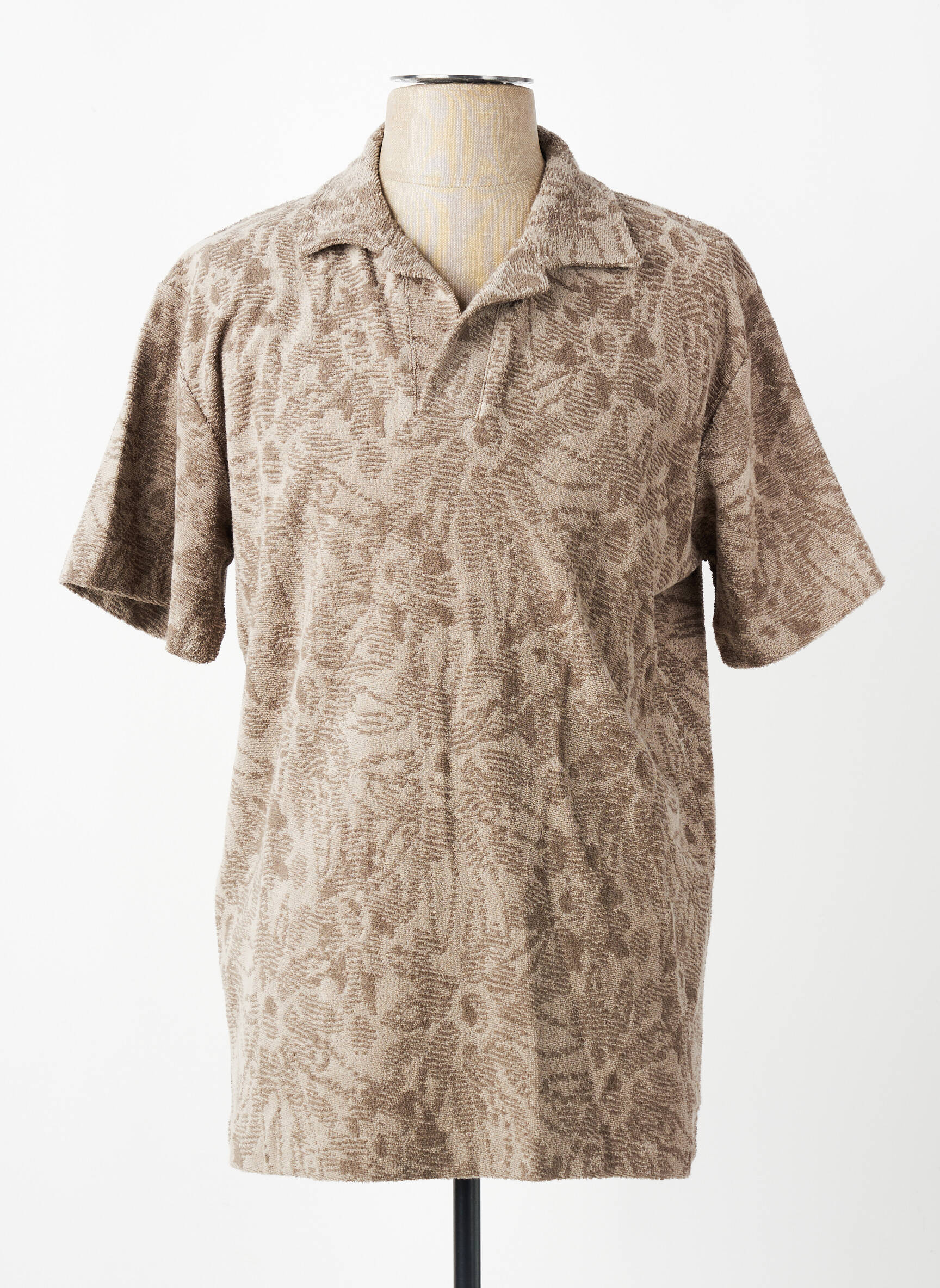 Polo tissage jersey manches courtes marron DSTREZZED homme