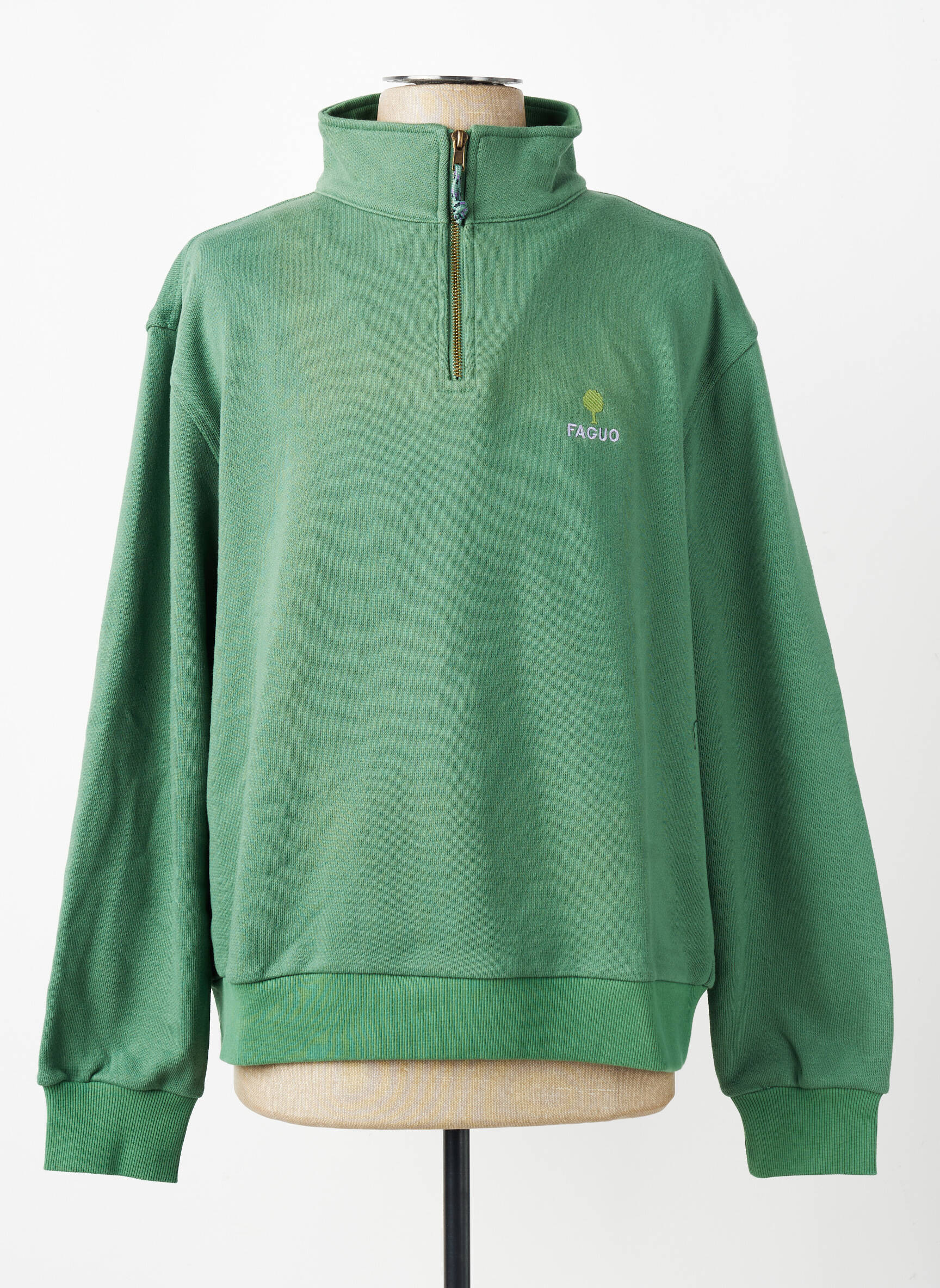 Sweat-shirt stretch manches longues vert FAGUO homme