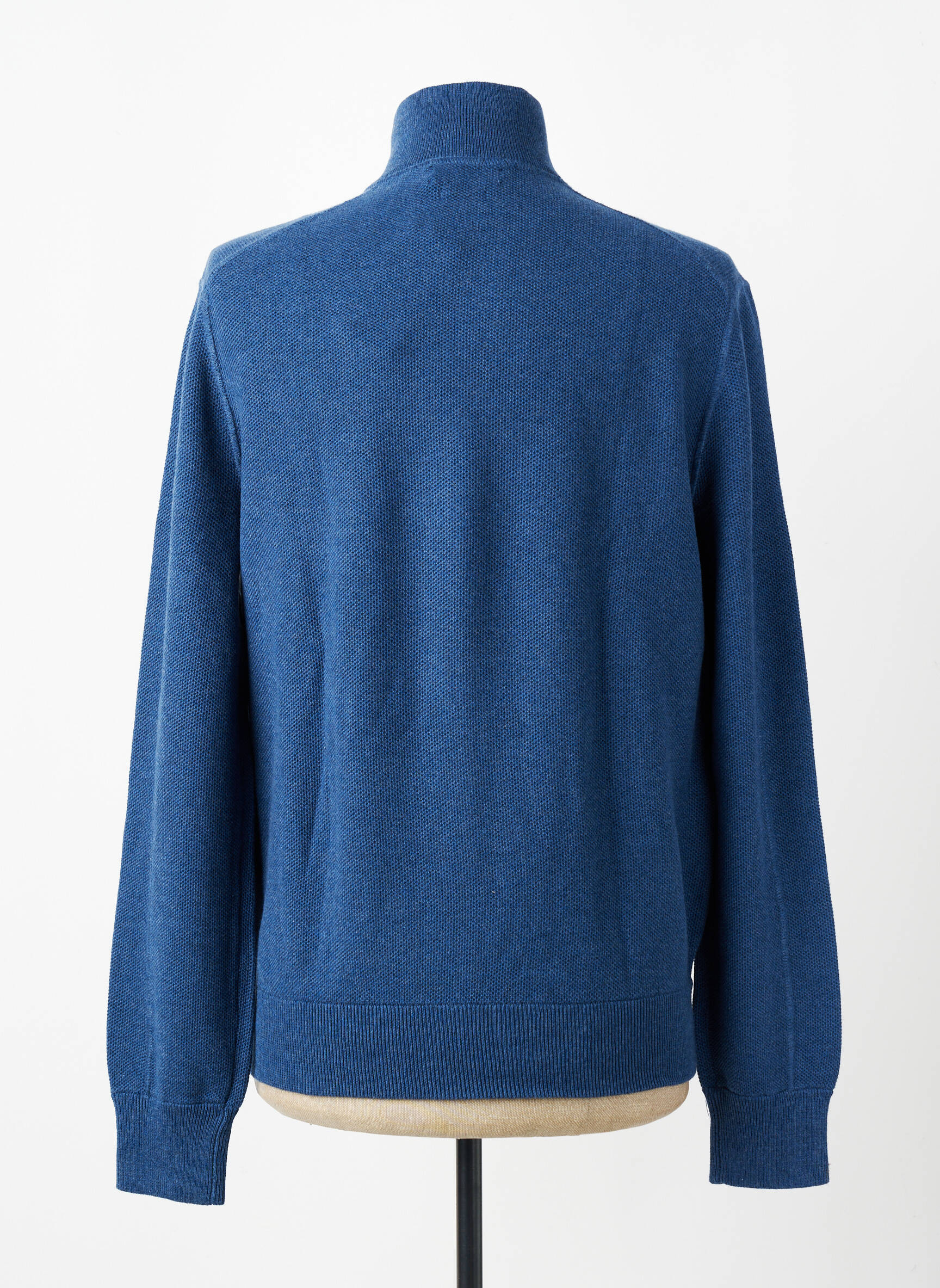 Gilet manches longues tissage chiné bleu RALPH LAUREN homme