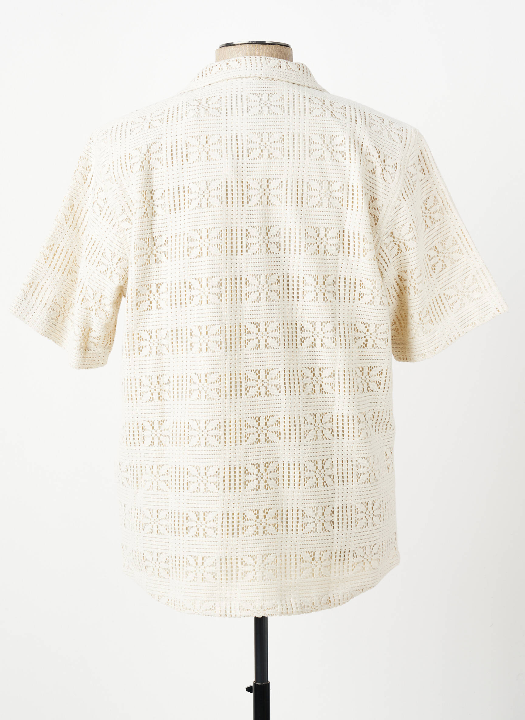 Chemise manches courtes col tailleur beige DSTREZZED homme