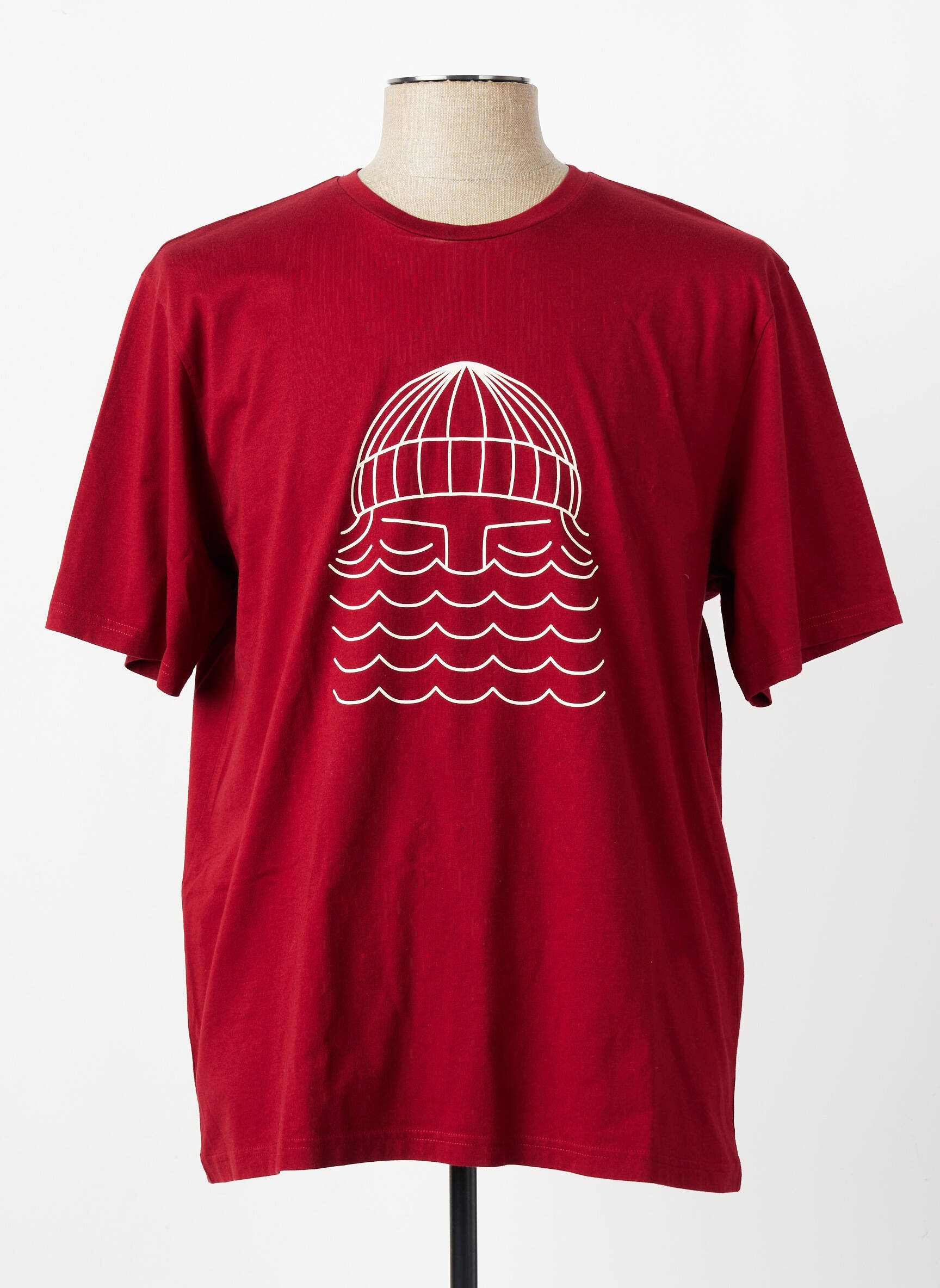 T-shirt bio manches courtes rouge BASK IN THE SUN homme