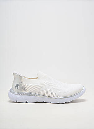 Slip ons bout rond talon plat jusqu'à 3cm blanc RIEKER femme