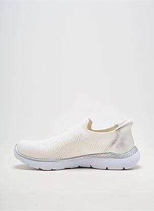 Slip ons bout rond talon plat jusqu'à 3cm blanc RIEKER femme