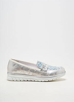 Mocassins matière lisse talon plat jusqu'à 3cm argent INEA femme