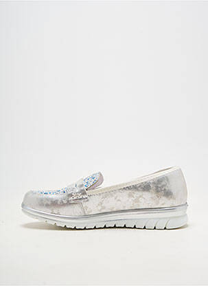 Mocassins matière lisse talon plat jusqu'à 3cm argent INEA femme