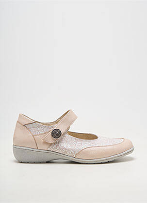 Ballerines fermeture scratch talon plat jusqu'à 3cm beige OTTILIA femme
