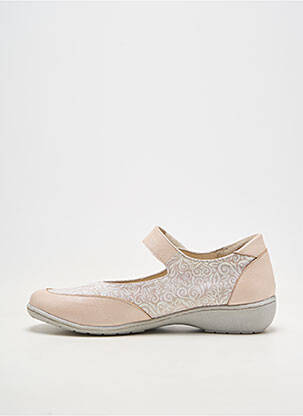 Ballerines fermeture scratch talon plat jusqu'à 3cm beige OTTILIA femme