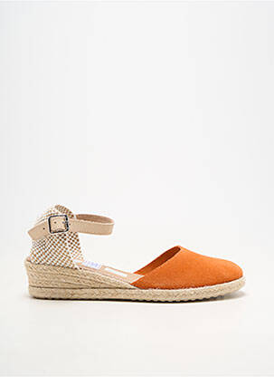 Espadrilles bout rond talon de 4 à 6cm orange LA VAGUE femme