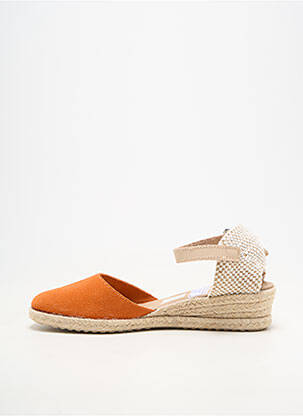 Espadrilles bout rond talon de 4 à 6cm orange LA VAGUE femme