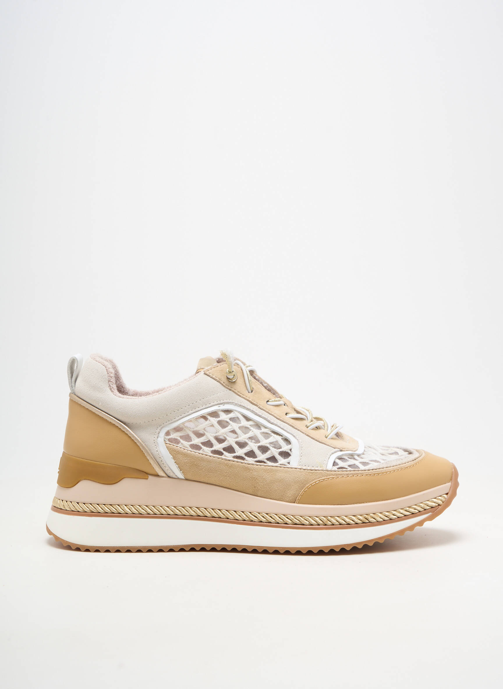 Baskets plateforme talon de 4 à 6cm beige MAM'ZELLE femme