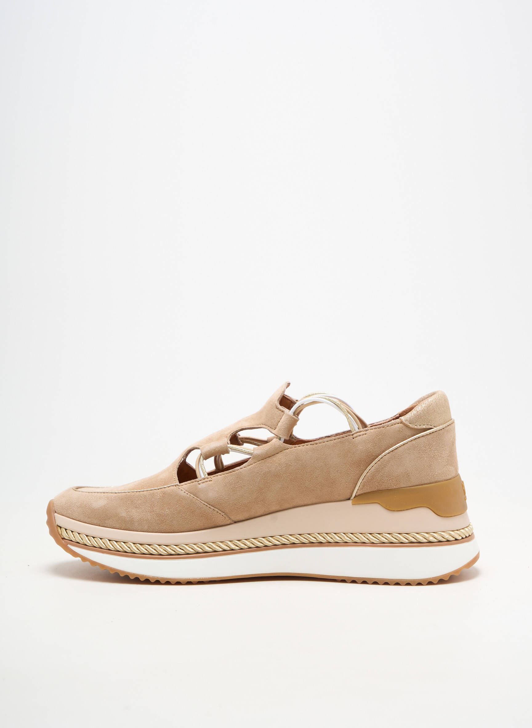 Baskets fermeture elastique talon de 4 à 6cm beige MAM'ZELLE femme