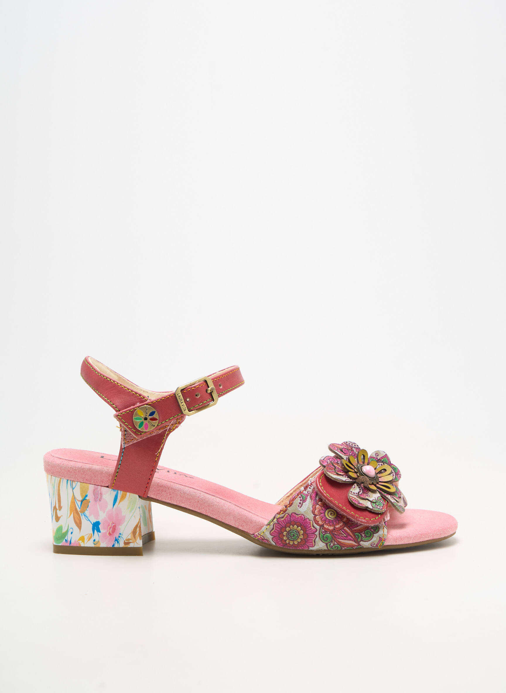 Sandales/nu pieds fermeture boucle(s) talon de 4 à 6cm rose LAURA VITA femme