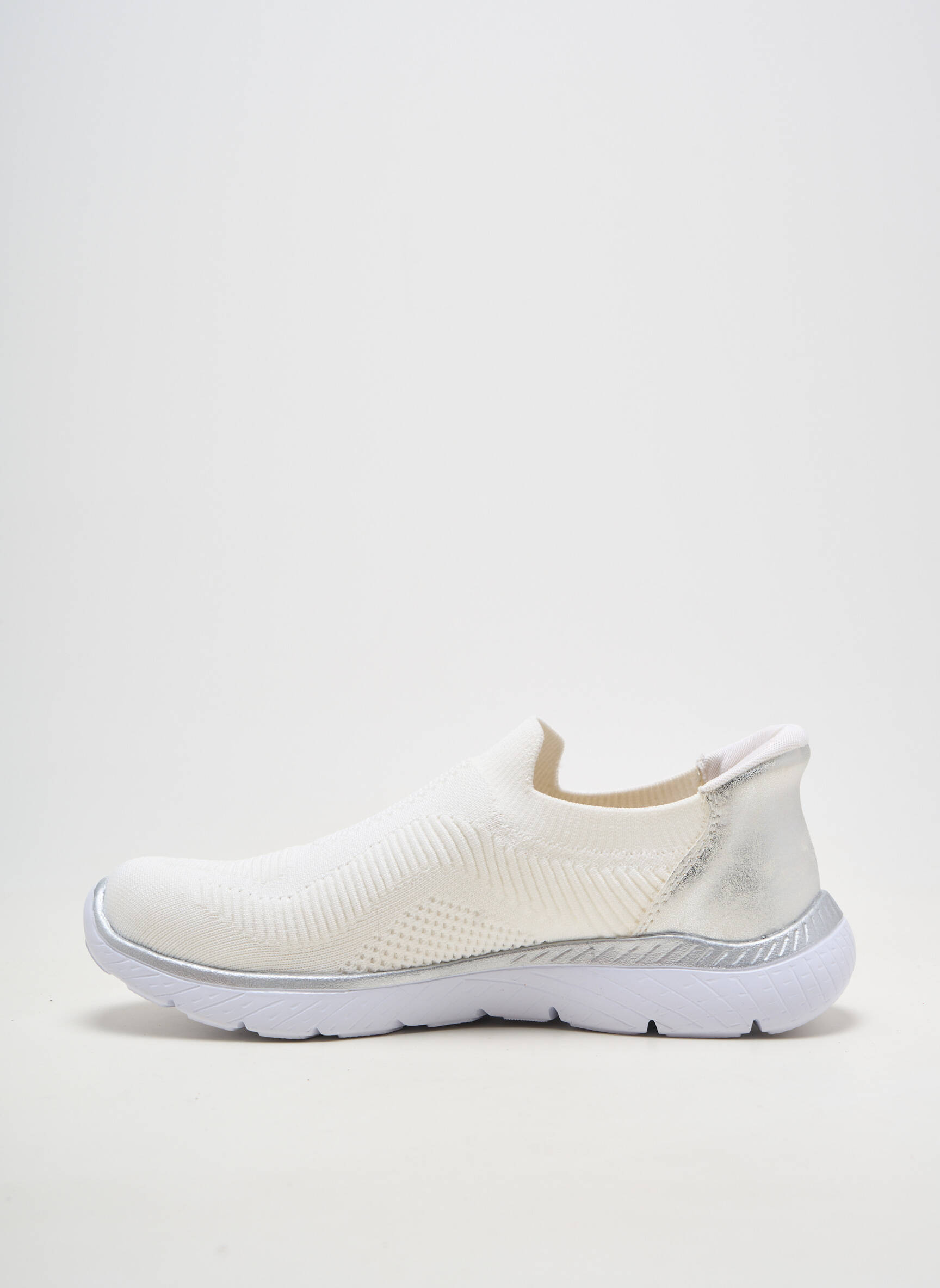 Slip ons bout rond talon plat jusqu'à 3cm blanc RIEKER femme
